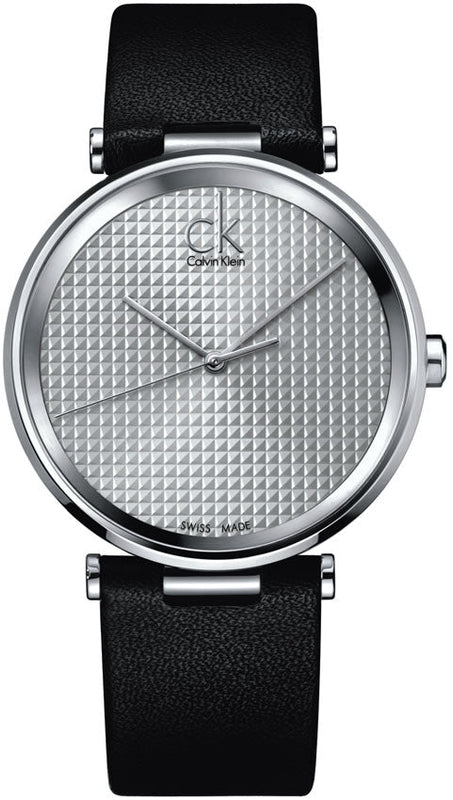 Calvin Klein Sight Silver Dial Black Leather Strap Watch for Men - K1S21120 Buy Now By Calvin Klein