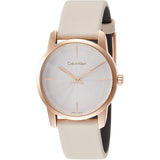 Calvin Klein City Silver Dial White Leather Strap Watch for Women - K2G236X6 Buy Now By Calvin Klein
