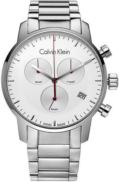 Calvin Klein City Chronograph White Dial Silver Steel Strap Watch for Men - K2G271Z6 Buy Now By Calvin Klein
