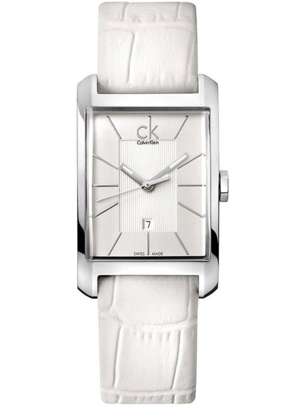 Calvin Klein Window White Dial White Leather Strap Watch for Men - K2M21120 Buy Now By Calvin Klein