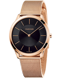 Calvin Klein Minimal Black Dial Rose Gold Mesh Bracelet Watch for Men - K3M2162Y Buy Now By Calvin Klein