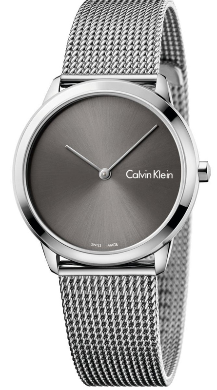 Calvin Klein Minimal Grey Dial Silver Mesh Bracelet Watch for Men - K3M22124 Buy Now By Calvin Klein