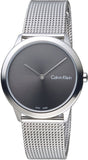 Calvin Klein Minimal Grey Dial Silver Mesh Bracelet Watch for Women - K3M221Y3 Buy Now By Calvin Klein