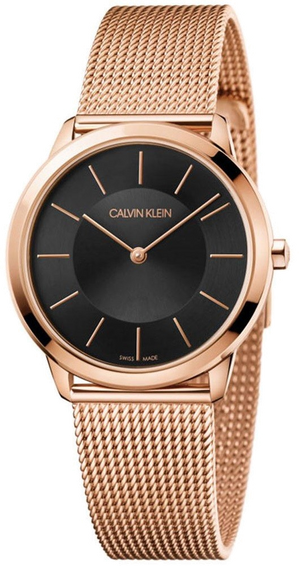Calvin Klein Minimal Black Dial Rose Gold Mesh Bracelet Watch for Women - K3M2262Y Buy Now By Calvin Klein
