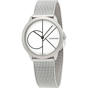 Calvin Klein Minimal White Dial Silver Mesh Bracelet Watch for Women - K3M5215X Buy Now By Calvin Klein