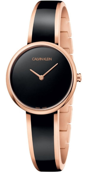 Calvin Klein Seduce Black Dial Two Tone Steel Strap Watch for Women - K4E2N611 Buy Now By Calvin Klein