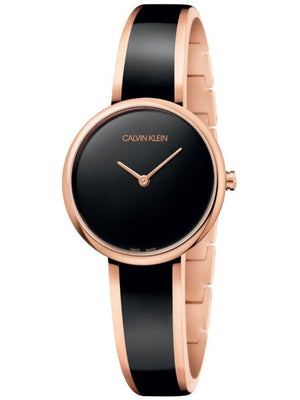 Calvin Klein Seduce Black Dial Two Tone Steel Strap Watch for Women - K4E2N611 Buy Now By Calvin Klein