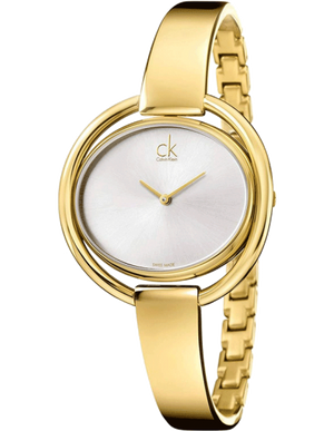 Calvin Klein Impetuous White Dial Gold Steel Strap Watch for Women - K4F2N516 Buy Now By Calvin Klein