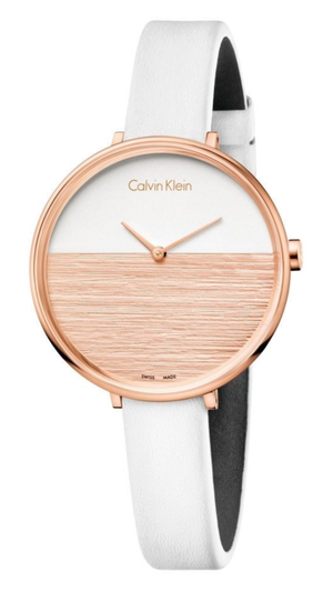 Calvin Klein Rise White Dial White Leather Strap Watch for Women - K7A236LH Buy Now By Calvin Klein
