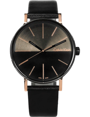 Calvin Klein Boost Black Dial Black Leather Strap Watch for Men - K7Y21TCZ Buy Now By Calvin Klein