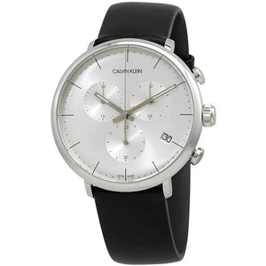 Calvin Klein High Noon Chronograph White Dial Black Leather Strap Watch for Men - K8M271C6 Buy Now By Calvin Klein