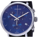 Calvin Klein High Noon Chronograph Blue Dial Black Leather Strap Watch for Men - K8M271CN Buy Now By Calvin Klein