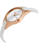 Calvin Klein Rebel White Grey Dial White Leather Strap Watch for Women - K8P236L6 Buy Now By Calvin Klein