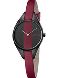 Calvin Klein Rebel Red Black Dial Red Leather Strap Watch for Women - K8P237U1 Buy Now By Calvin Klein