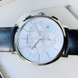Calvin Klein Posh Silver Dial Black Leather Strap Watch for Men - K8Q371C6 Buy Now By Calvin Klein