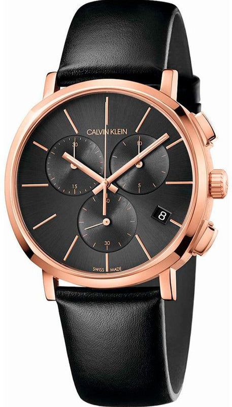 Calvin Klein Posh Grey Dial Black Leather Strap Watch for Men - K8Q376C3 Buy Now By Calvin Klein