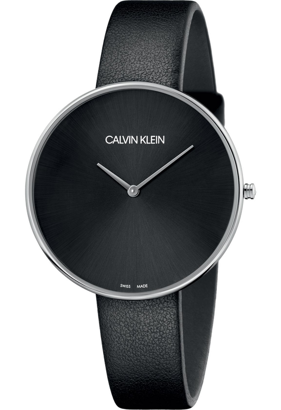 Calvin Klein Full Moon Black Dial Black Leather Strap Watch for Women - K8Y231C1 Buy Now By Calvin Klein