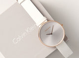 Calvin Klein Full Moon White Dial White Leather Strap Watch for Women - K8Y236L6 Buy Now By Calvin Klein