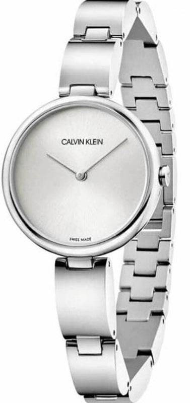 Calvin Klein Wavy Silver Dial Silver Steel Strap Watch for Women - K9U23146 Buy Now By Calvin Klein