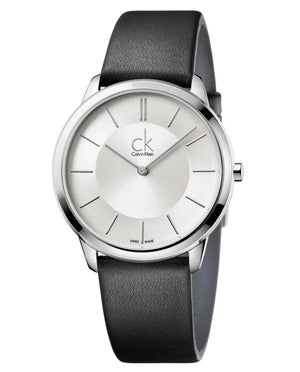 Calvin Klein Minimalist White Dial Black Leather Strap Watch for Men - K3M211C6 Buy Now By Calvin Klein