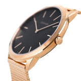 Calvin Klein Minimal Black Dial Rose Gold Mesh Bracelet Watch for Men - K3M2162Y Buy Now By Calvin Klein