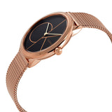 Calvin Klein Minimal Black Dial Rose Gold Mesh Bracelet Watch for Men - K3M22621 Buy Now By Calvin Klein