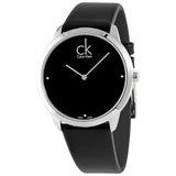 Calvin Klein Minimal Diamonds Black Dial Black Leather Strap Watch for Men - K3M211CS Buy Now By Calvin Klein