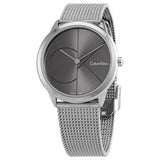 Calvin Klein Minimal Black Dial Silver Mesh Bracelet Watch for Women - K3M22123 Buy Now By Calvin Klein