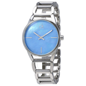 Calvin Klein Stately Blue Mother of Pearl Dial Silver Steel Strap Watch for Women - K3G2312N Buy Now By Calvin Klein