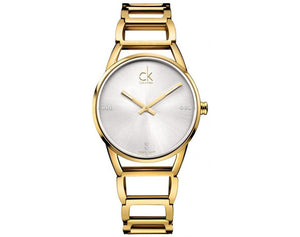 Calvin Klein Stately White Dial Gold Steel Strap Watch for Women - K3G2352W Buy Now By Calvin Klein