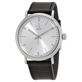 Calvin Klein Surround Silver Dial Black Leather Strap Watch for Men - K3W211C6 Buy Now By Calvin Klein