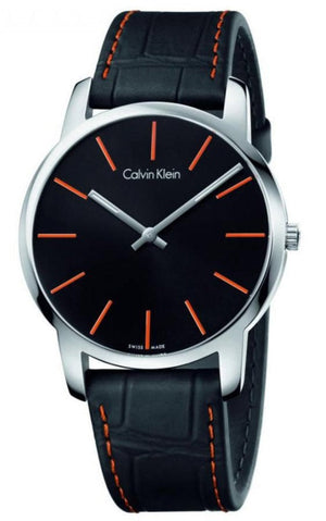 Calvin Klein City Black Dial Black Leather Strap Watch for Men - K2G211C1 Buy Now By Calvin Klein