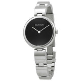 Calvin Klein Wavy Black Dial Silver Steel Strap Watch for Women - K9U23141 Buy Now By Calvin Klein