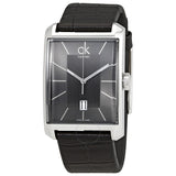 Calvin Klein Window Black Dial Black Leather Strap Watch for Men - K2M21107 Buy Now By Calvin Klein