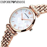 Emporio Armani Mother of Pearl Dial Rose Gold Steel Strap Watch For Women - AR11110 Buy Now By Emporio Armani
