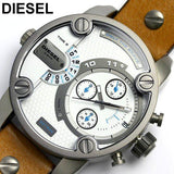 Diesel SBA Dual Time Chronograph White Dial Brown Leather Strap Watch For Men - DZ7269 Buy Now By Diesel