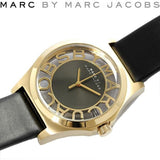 Marc Jacobs Henry Skeleton Black Dial Black Leather Strap Watch for Women - MBM1246 Buy Now By Marc Jacobs
