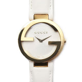 Gucci G Interlocking White Dial White Leather Strap Watch For Women - YA133327 Buy Now By Gucci