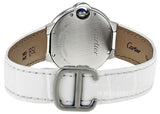Cartier Ballon Bleu De Cartier Silver Dial White Leather Strap Watch for Women - W6920086 Buy Now By Cartier