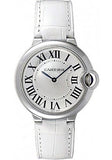 Cartier Ballon Bleu de Cartier Silver Dial White Leather Strap Watch for Women - W6920087 Buy Now By Cartier