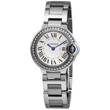 Cartier Ballon Bleu De Cartier Diamonds White Dial Silver Steel Strap Watch for Women - W4BB0015 Buy Now By Cartier