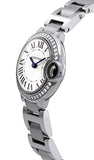 Cartier Ballon Bleu De Cartier Diamonds White Dial Silver Steel Strap Watch for Women - W4BB0015 Buy Now By Cartier