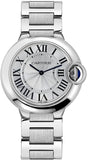 Cartier Ballon Bleu De Cartier Silver Dial Silver Steel Strap Watch for Women - W69011Z4 Buy Now By Cartier