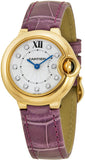 Cartier Ballon Bleu Diamonds White Dial Pink Leather Strap Watch for Women - WE902050 Buy Now By Cartier