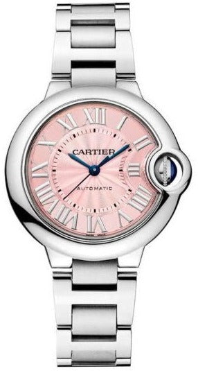 Cartier Ballon Bleu de Cartier Pink Dial Silver Steel Strap Watch for Women - WSBB0046 Buy Now By Cartier