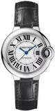 Cartier Ballon Bleu Silver Dial Black Leather Strap Watch for Women - W69018Z4 Buy Now By Cartier