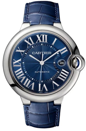 Cartier Ballon Bleu De Cartier Blue Dial Blue Leather Strap Watch for Men - WSBB0027 Buy Now By Cartier