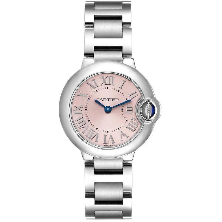 Cartier Ballon Bleu de Cartier Pink Dial Silver Steel Strap Watch for Women - W6920038 Buy Now By Cartier