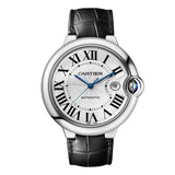 Cartier Ballon Bleu de Cartier Silver Dial Black Leather Strap Watch for Men - WSBB0026 Buy Now By Cartier