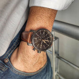 Fossil Brox Multifunction Grey Dial Brown Leather Strap Watch for Men - BQ2800 Buy Now By Fossil